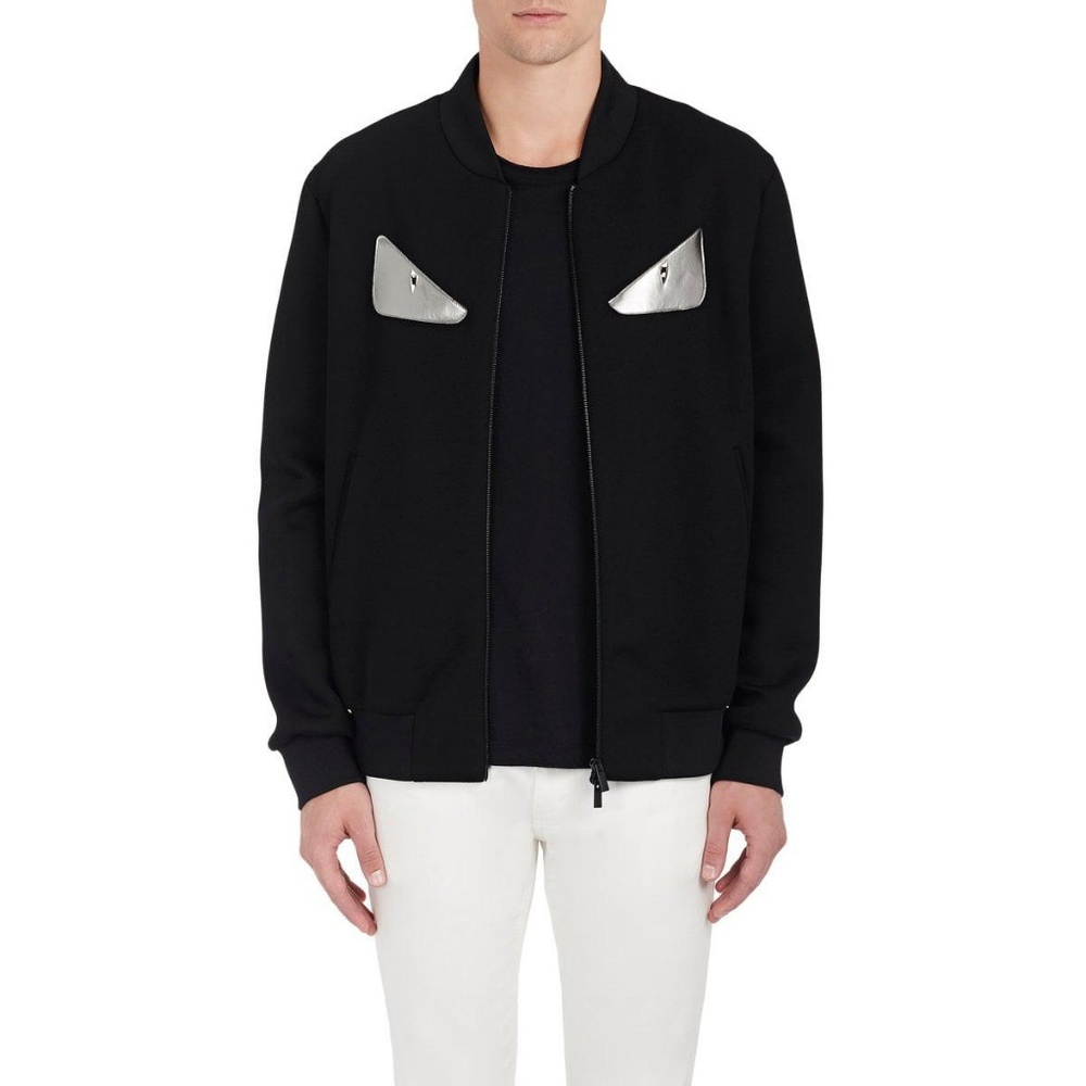 🔥FENDI 🔥Black Buggies Neoprene Bomber Jacket